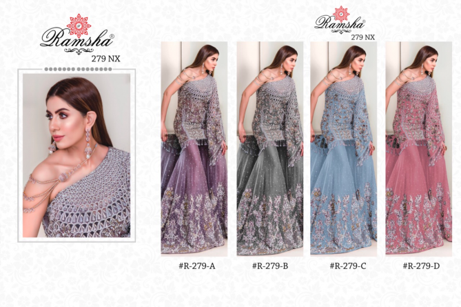 Ramsha R 279 Nx Latest Fancy Designer Wedding Wear Butterfly Net With Heavy Embroidery Work Salwar Kameez Collection
